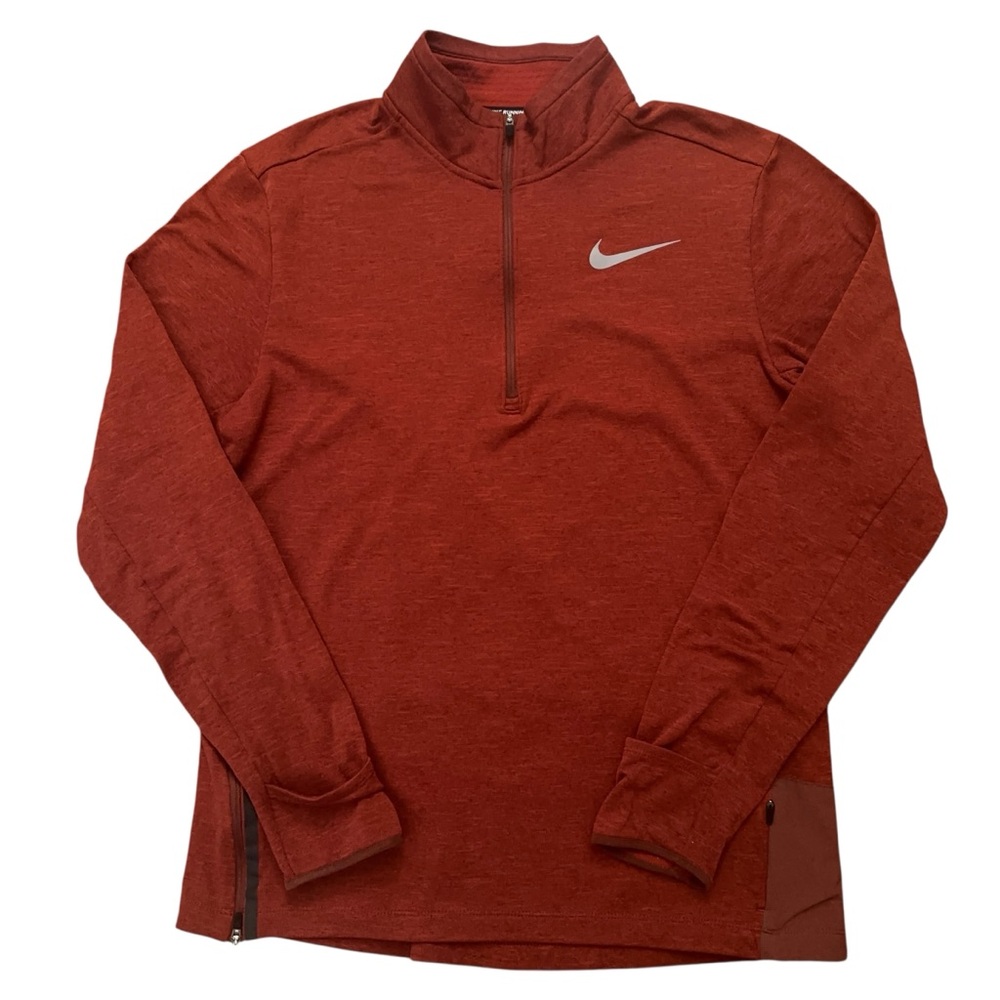Nike Running 1/2 Zip Pullover Mens Size M Pullover Therma Fit Zip Pocket Orange